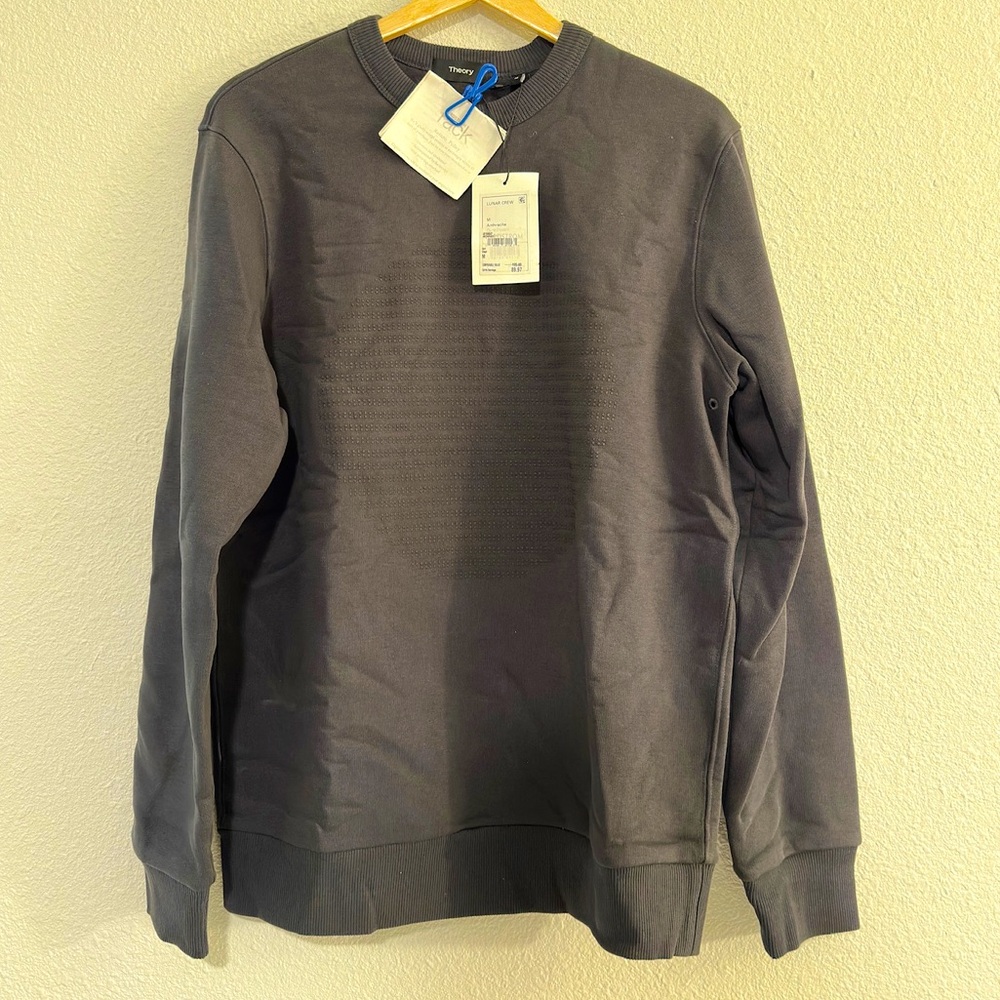 Theory Men's Gray Crewneck Sweater